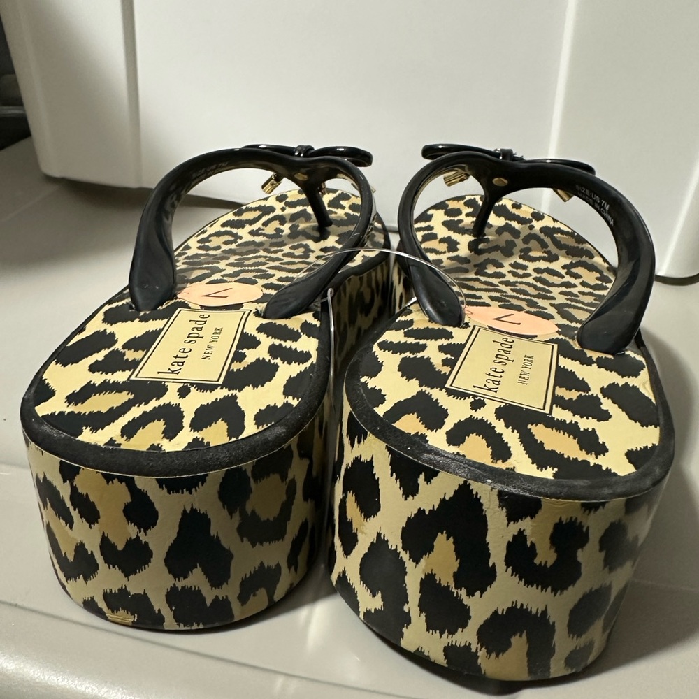 Kate Spade Rhett Leopard Wedge Sandals - Picture 3 of 8